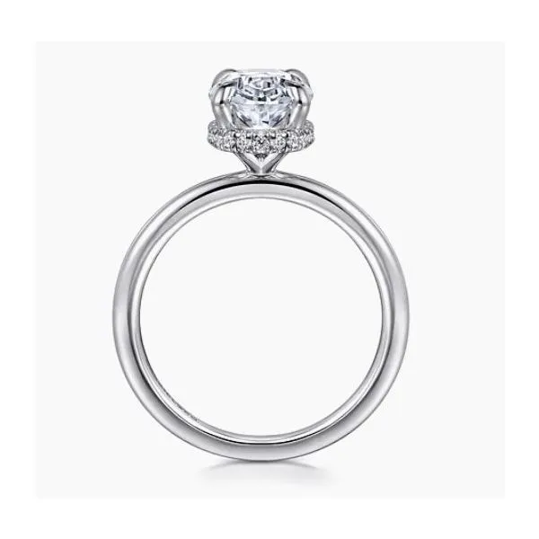 14 Karat White Gold Natural Diamond Semi-Mounting