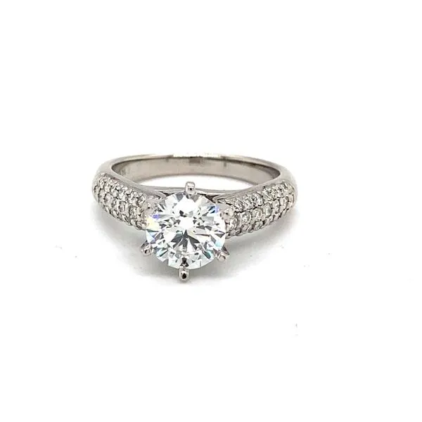 14 Karat White Gold Natural Diamond Engagement Ring Setting Carroll / Ochs Jewelers Monroe, MI