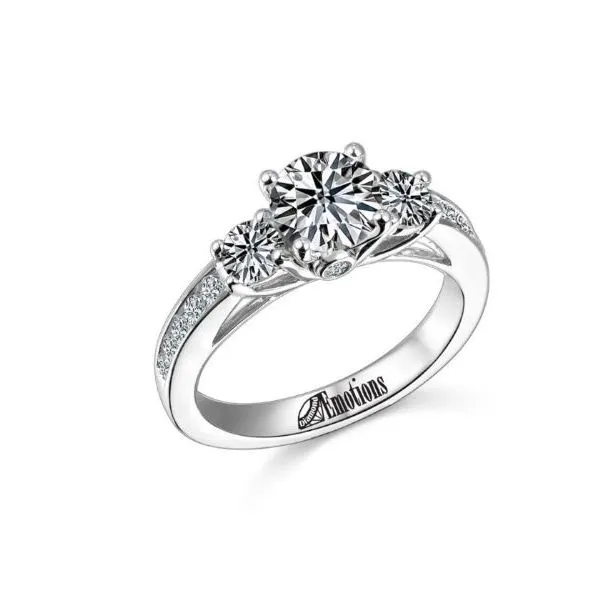 14 Karat White Gold Natural Diamond Engagement Ring Setting
