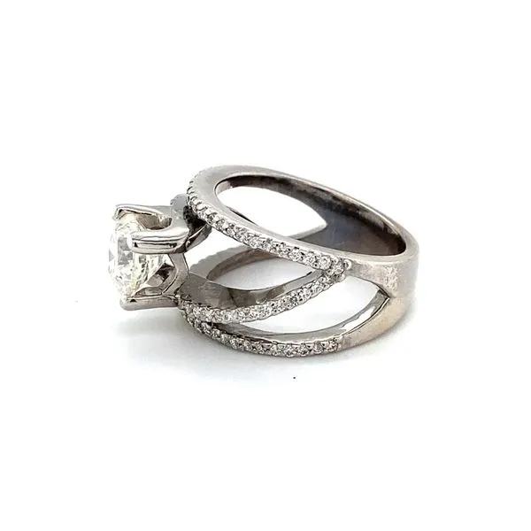 14 Karat White Gold Natural Diamond Engagement Ring Setting