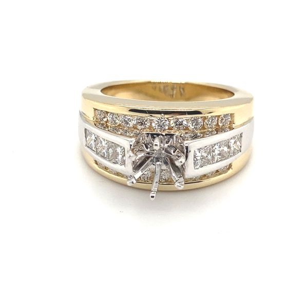 14 Karat White & Yellow Gold Natural Diamond Engagement Ring Setting Image 2 Carroll / Ochs Jewelers Monroe, MI