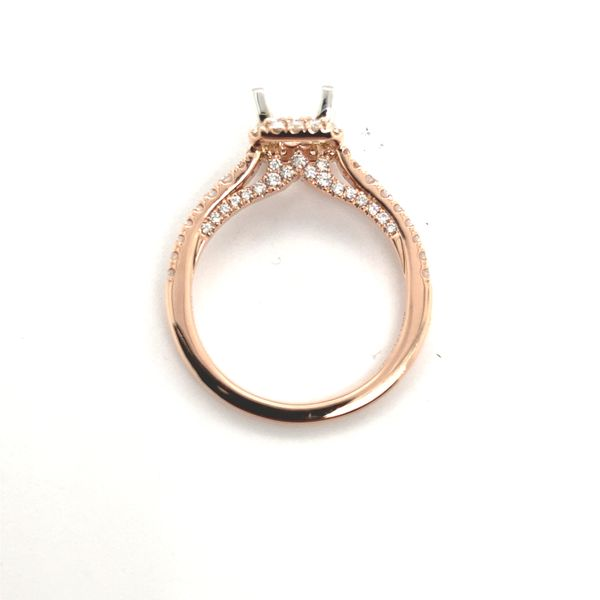 14K Rose Gold Princess Halo Diamond Engagement Ring Image 2 Carroll / Ochs Jewelers Monroe, MI
