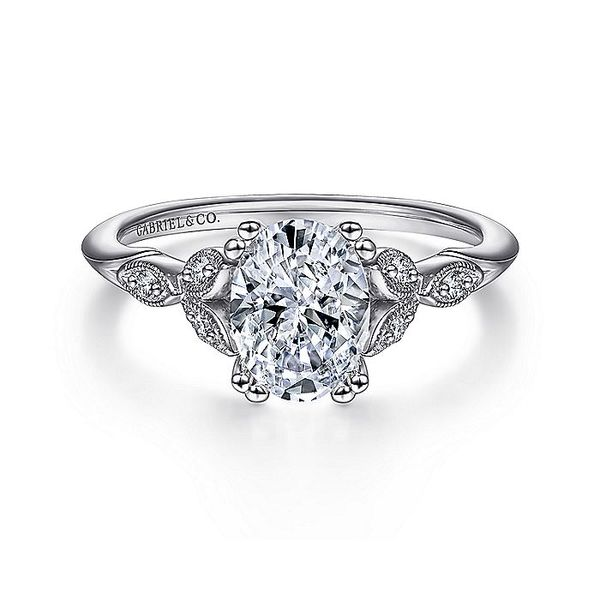 Vintage Style 14kt White Gold Engagement Ring Carroll / Ochs Jewelers Monroe, MI