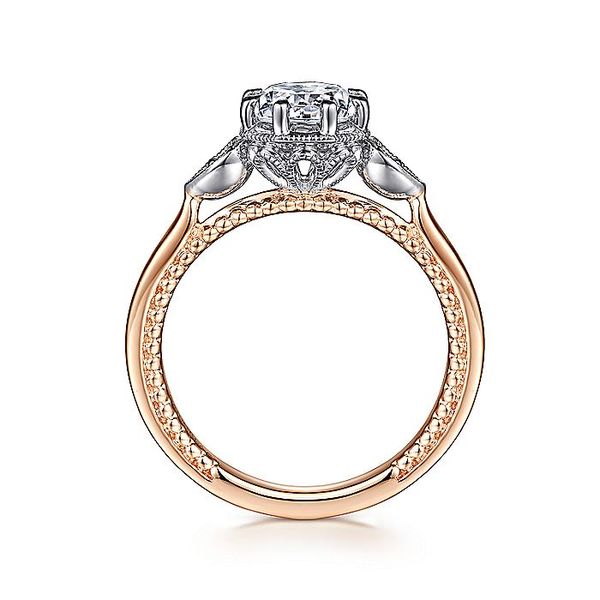 Art Deco 14K White-Rose Gold Round Diamond Engagement Ring Image 2 Carroll / Ochs Jewelers Monroe, MI