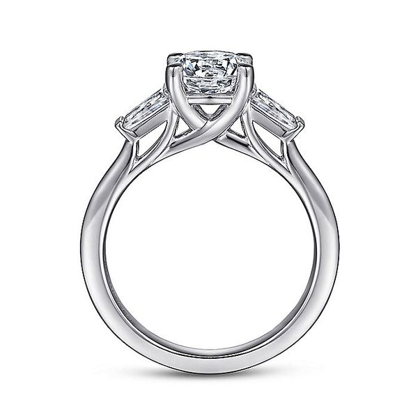 14K White Gold Round Three Stone Diamond Engagement Ring Image 2 Carroll / Ochs Jewelers Monroe, MI
