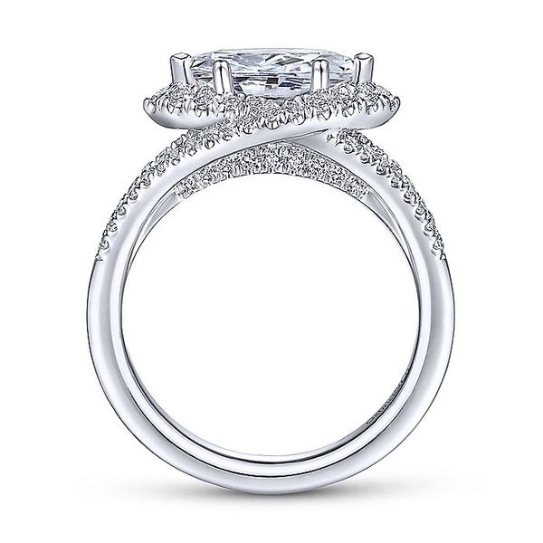 14K White Gold Horizontal Marquise Halo Diamond Engagement Ring Image 2 Carroll / Ochs Jewelers Monroe, MI