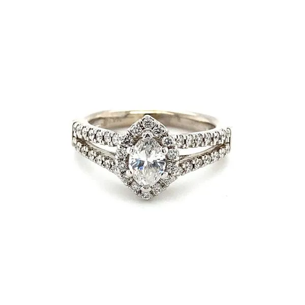 14 Karat White Gold Natural Diamond Engagement Ring Setting Carroll / Ochs Jewelers Monroe, MI