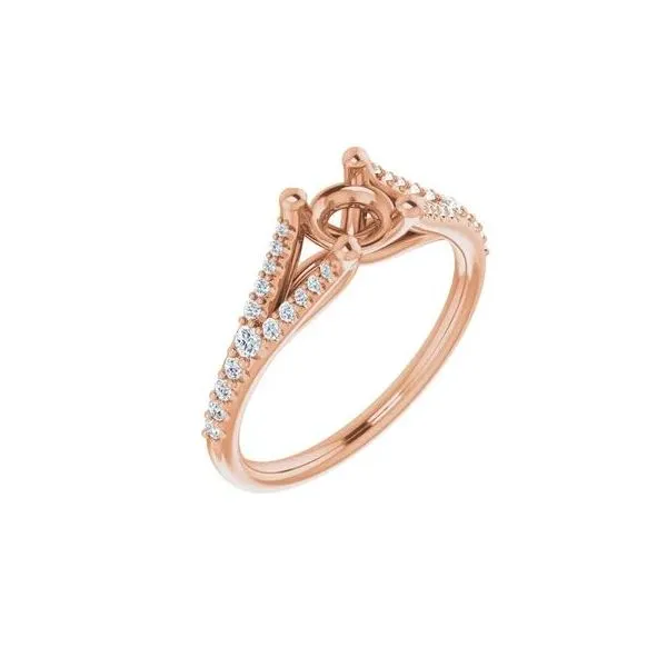 14 Karat Rose Gold Natural Diamond Engagement Ring Setting Image 2 Carroll / Ochs Jewelers Monroe, MI
