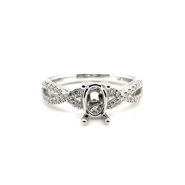 14 Karat White Gold Natural Diamond Engagement Ring Setting Image 2 Carroll / Ochs Jewelers Monroe, MI