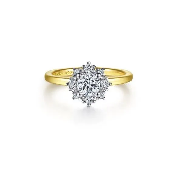14 Karat White & Yellow Gold Natural Diamond Engagement Ring Setting Carroll / Ochs Jewelers Monroe, MI