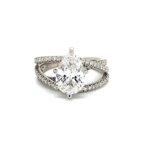 14 Karat White Gold Natural Diamond Engagement Ring Setting