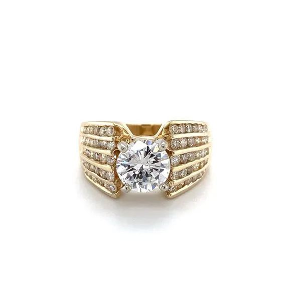 14 Karat Yellow Gold Natural Diamond Estate Engagement Ring Setting Carroll / Ochs Jewelers Monroe, MI