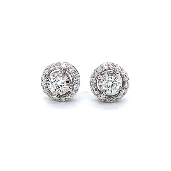 1/2 ctw Round Diamond Halo Reflections Stud Earrings in 14kt White Gold Carroll / Ochs Jewelers Monroe, MI