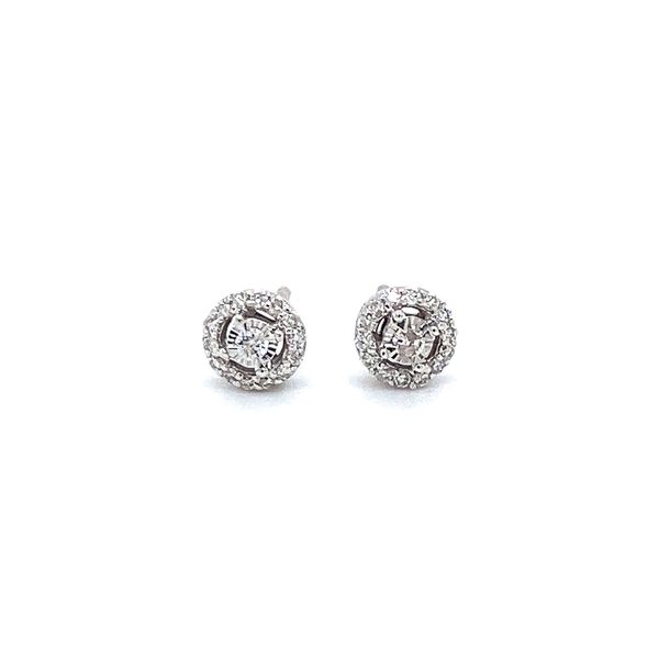 1/10 ctw Round Diamond Halo Reflections Stud Earrings in 14kt White Gold Carroll / Ochs Jewelers Monroe, MI