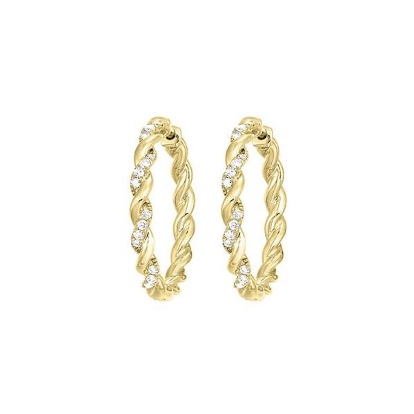 1/4 ctw Diamond Twisted Hoop Earrings in 10 Karat Carroll / Ochs Jewelers Monroe, MI