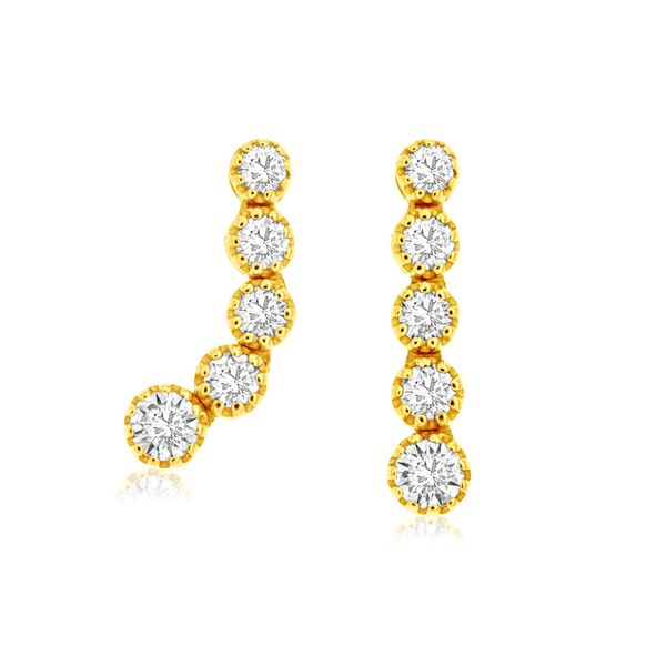0.30 ctw Diamond Line Earrings in 14 Karat Carroll / Ochs Jewelers Monroe, MI