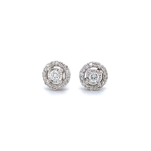 1/4 ctw Round Diamond Halo Reflections Stud Earrings in 14kt White Gold Carroll / Ochs Jewelers Monroe, MI