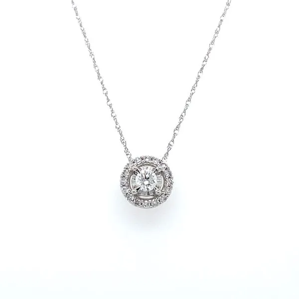 1/4 ctw Round Diamond Halo Reflections Pendant in 14kt White Gold Carroll / Ochs Jewelers Monroe, MI