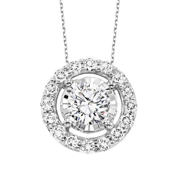 1 ctw Diamond Halo Pendant in 14 Karat Carroll / Ochs Jewelers Monroe, MI
