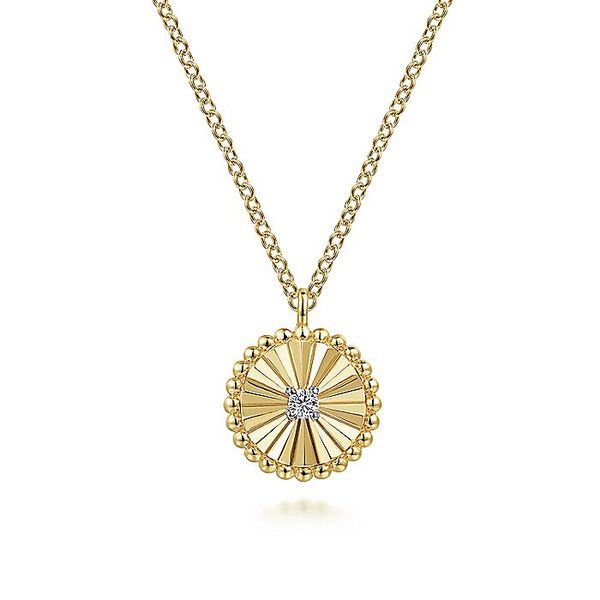 14K White-Yellow Gold Diamond Bujukan Pendant Necklace Carroll / Ochs Jewelers Monroe, MI