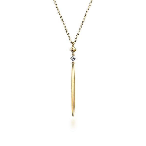 14K Yellow Gold Diamond Pendant Necklace Carroll / Ochs Jewelers Monroe, MI