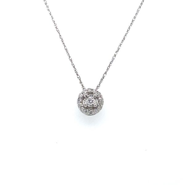 1/10 ctw Round Diamond Halo Reflections Pendant in 14kt White Gold Carroll / Ochs Jewelers Monroe, MI