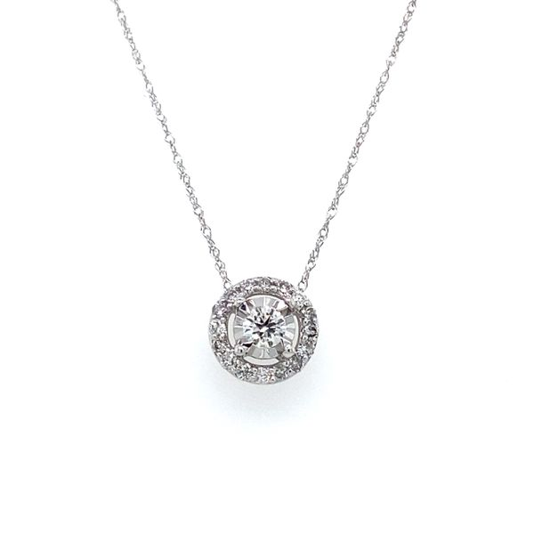 1/3 ctw Round Diamond Halo Reflections Pendant in 14kt White Gold Carroll / Ochs Jewelers Monroe, MI