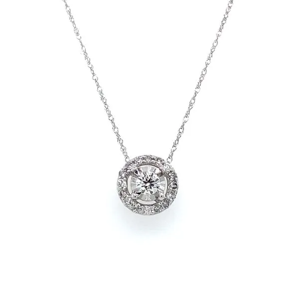1/3 ctw Round Diamond Halo Reflections Pendant in 14kt White Gold Image 2 Carroll / Ochs Jewelers Monroe, MI