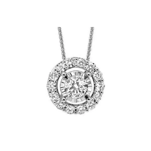 1/3 ctw Round Diamond Halo Reflections Pendant in 14kt White Gold Carroll / Ochs Jewelers Monroe, MI