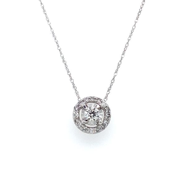 1/3 ctw Round Diamond Halo Reflections Pendant in 14kt White Gold Image 2 Carroll / Ochs Jewelers Monroe, MI