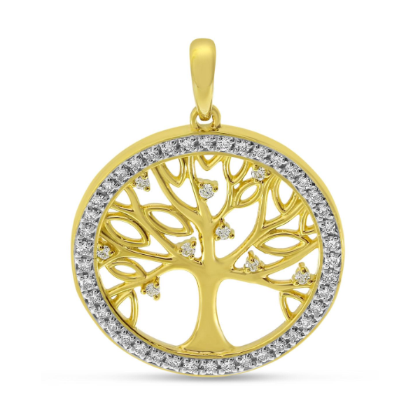 14 Karat Yellow Gold Diamond Tree Of Life Pendant Carroll / Ochs Jewelers Monroe, MI