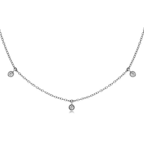 Diamond Bezel Dangle Necklace in 14 Karat Carroll / Ochs Jewelers Monroe, MI