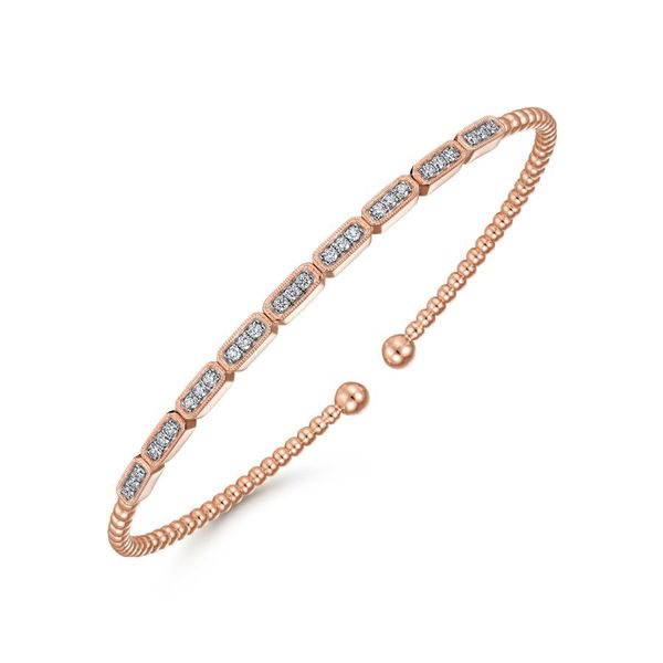 14K Rose Gold Diamond Bangle Image 2 Carroll / Ochs Jewelers Monroe, MI