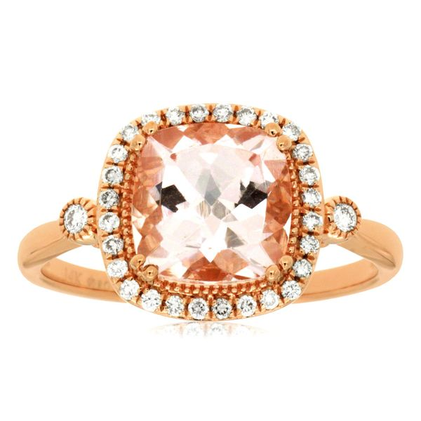 Morganite & Diamonds Halo Ring in 14 Karat Carroll / Ochs Jewelers Monroe, MI