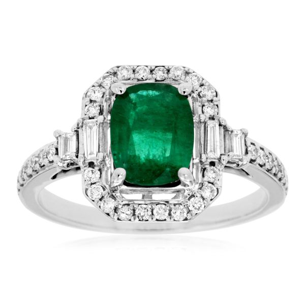 Emerald & Diamonds Halo Ring in 14 Karat Carroll / Ochs Jewelers Monroe, MI