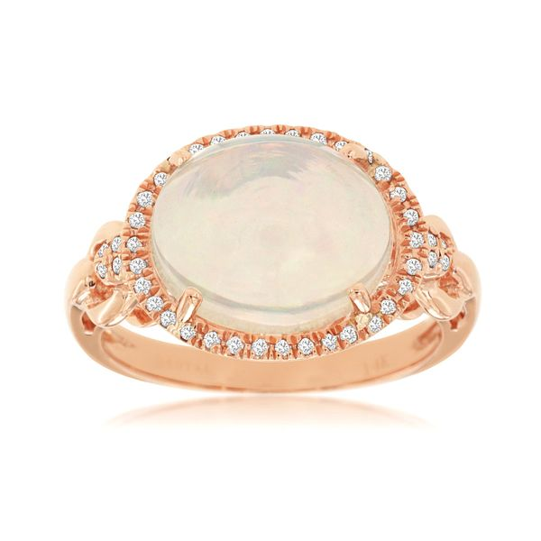 Opal & Diamonds Halo Ring in 14 Karat Carroll / Ochs Jewelers Monroe, MI