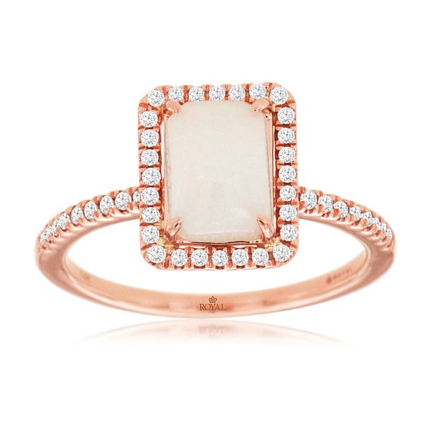 Opal & Diamonds Halo Ring in 14 Karat Carroll / Ochs Jewelers Monroe, MI