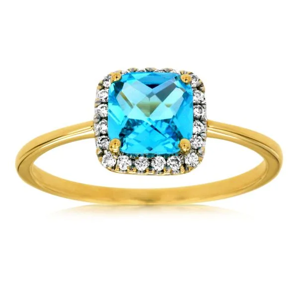 Blue Topaz & Diamonds Ring in 14 Karat Carroll / Ochs Jewelers Monroe, MI