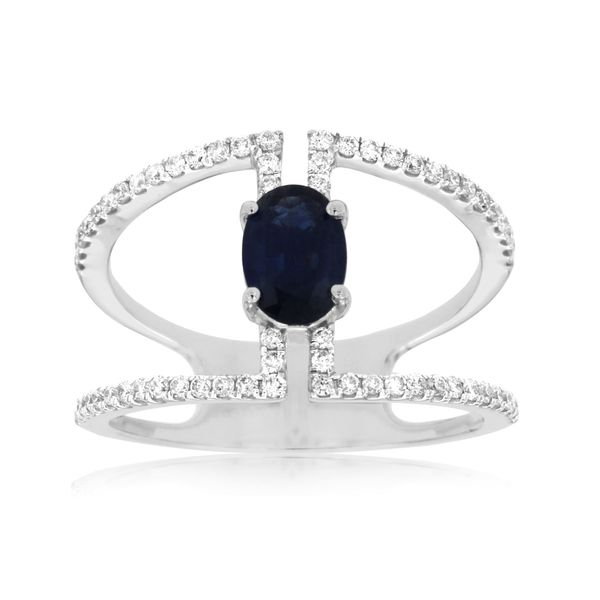 Sapphire & Diamonds Bar Ring in 14 Karat Carroll / Ochs Jewelers Monroe, MI