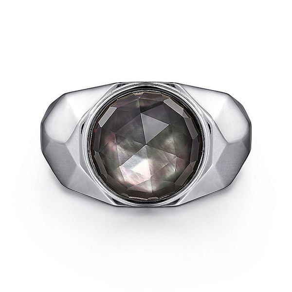 Wide 925 Sterling Silver Ring with Black Mother of Pearl Carroll / Ochs Jewelers Monroe, MI