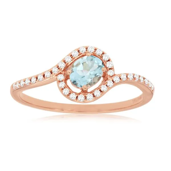 Aquamarine & Diamond By Pass Ring in 14 Karat Carroll / Ochs Jewelers Monroe, MI