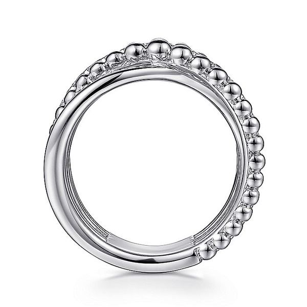 925 Sterling Silver White Sapphire Cris-Cross Ring Image 2 Carroll / Ochs Jewelers Monroe, MI
