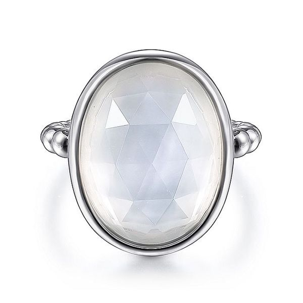925 Sterling Silver Rock Crystal and White MOP Oval Ring Carroll / Ochs Jewelers Monroe, MI