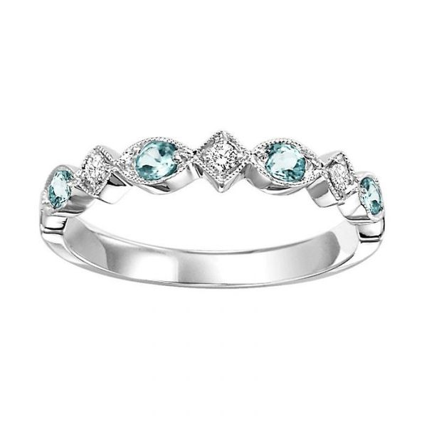 Blue Topaz & Diamond Micro Setting Ring in 10 Karat Carroll / Ochs Jewelers Monroe, MI