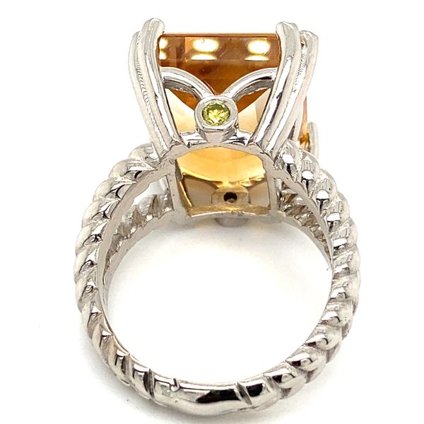 14K White Gold Ring with Bicolor Citrine and Diamonds Image 3 Carroll / Ochs Jewelers Monroe, MI