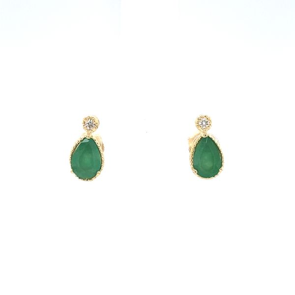 Emerald & Diamond Birthstone Earrings in 14 Karat Carroll / Ochs Jewelers Monroe, MI