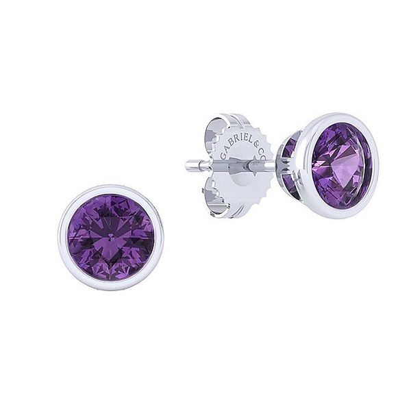 925 Silver Amethyst Stud Earrings Carroll / Ochs Jewelers Monroe, MI