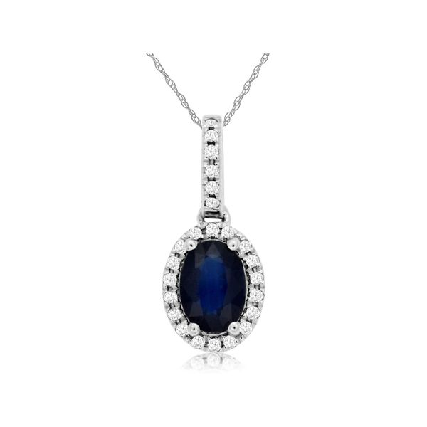 Sapphire & Diamonds Pendant in 14 Karat Carroll / Ochs Jewelers Monroe, MI