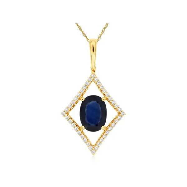 Sapphire & Diamonds Pendant in 14 Karat Carroll / Ochs Jewelers Monroe, MI