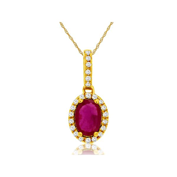 Ruby & Diamonds Pendant in 14 Karat Carroll / Ochs Jewelers Monroe, MI